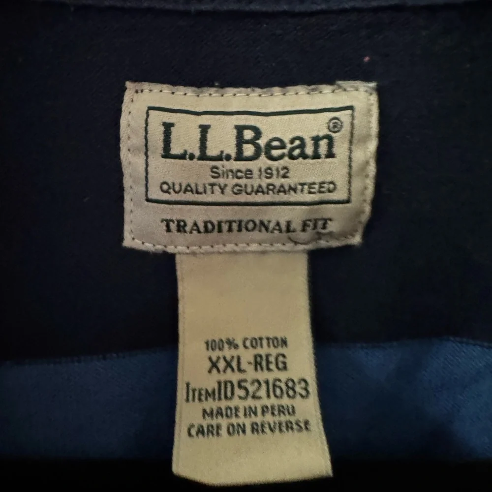 L.L. Bean Men's Rugby Shirt Size XXL - Picture 2 of 2